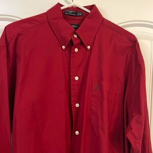 Men’s Nautica button down shirt- Dark red